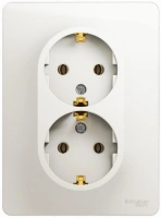 Розетка двойная с заземлением 16А Systeme Electric Glossa, перламутр GSL000624