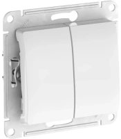 Переключатель 2-клавишный Systeme Electric Glossa, сх.6+6, 10АХ, мех., быстрозажим. клем., БЕЛЫЙ GSL000165S