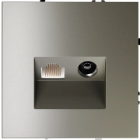 Розетка телевизионная TV+RJ45 кат. 6 Voltum S70 шелк Soft touch пластик (VLS060704)