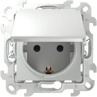 Розетка с крышкой и шторками IP44 монтаж Push&Go 16А 2420448-030 Simon 24