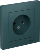 Розетка Systeme Electric AtlasDesign без заземления без шторок, 16А, в сборе, ИЗУМРУД ATN000840