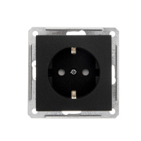 Розетка с заземлением со шторками 16А Systeme Electric W59, черный бархат RS16-152-6-86