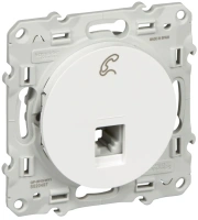 Механизм телефонной розетки с 6-контактным разъемом Rj12 6 контакт Odace Schneider Electric белый S52R497