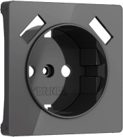 Розетка с заземлением, шторками и usb Werkel акрил графит винтовая клемма (W1179544 + W1171501)