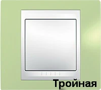 Рамка 3-пост горизонт. Зеленое Яблоко Schneider Unica MGU6.006.563