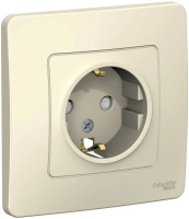 Розетка скрытой установки с заземляющим контактом и шторками 16A 250В Systeme Electric Blanca BLNRS001112, Молочный