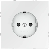 Розетка с заземлением с защитными шторками 16А Voltum S70 белый матовый Soft touch пластик (VLS040202)
