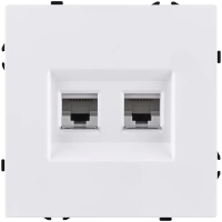 Розетка двойная Ethernet RJ45 Cat.6, белый матовый Kollinger Eclipse EC-018WH