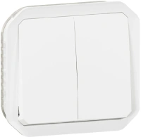 Переключатель 2-клавишный Legrand Plexo 55 открытый монтаж белый 069625L
