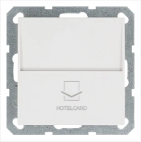 Карточный выключатель (отельный) 10A 250V~ с накладкой, цвет Белый глянцевый Jasmart G6209W
