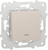 Переключатель 1-клавишный перекрестный с подсветкой схема 7а Unica NEW Schneider Electric бежевый NU520544N