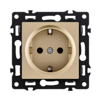 Розетка штепсельная 16A/250 В, золотой бархат Brionilux серия G (GP66010GR)