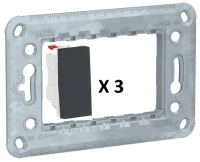 Выключатель трехклавишный цвет антрацит NU310154x3 + NU7103 Schneider Unica New