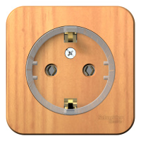 Розетка с заземляющим контактом без шторок (компакт) с изолирующей пластиной 16А 250В Systeme Electric Blanca BLNRA110115, Ясень