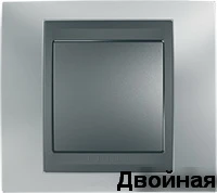 Рамка 2-пост горизонт.металл Грэй Schneider Unica MGU66.004.297