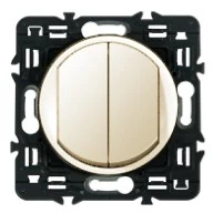 Выключатель влагозащищенный IP44 двухклавишный Legrand Celiane 67001 | 67822 | 80251