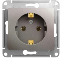 Розетка с заземлением 16А 250В механизм Systeme Electric Glossa, платина GSL001243