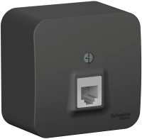 Розетка телефонная RJ11 с изолирующей пластиной Systeme Electric Blanca BLNIA011006, Антрацит