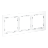 Рамка стеклянная на 3 поста Voltum S70 стекло/пластик белая матовая (VLS110302)