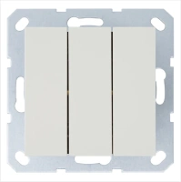 Выключатель трехклавишный 10A 250V~с накладкой, цвет слоновая кость Jasmart G3031V