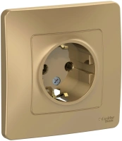 Розетка скрытой установки с заземляющим контактом без шторок 16A 250В Systeme Electric Blanca BLNRS001014, Титан