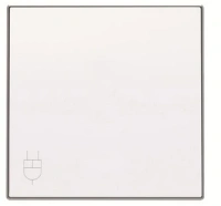 Розетка 220v с крышкой и шторками белый ABB Sky Niessen 2CLA818800A1001|2CLA858810A1101