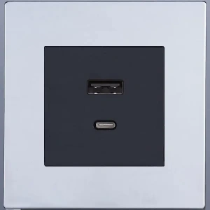 Розетка USB/C внутр. монтажа Navarra (хром) Salvador STYLE SJAN77DC12 (SJAN77EC12)
