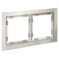 Рамка стеклянная на 2 поста Voltum S70 стекло/пластик кашемир глянцевая (VLS110203)