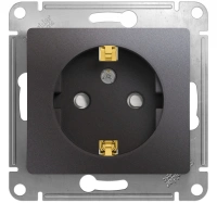 Розетка с заземлением со шторками 16А 250В механизм Systeme Electric Glossa, графит GSL001345