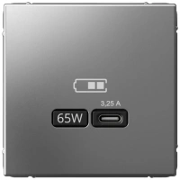 Высокоскоростная розетка USB тип-С Systeme Electric ArtGallery сталь GAL000927