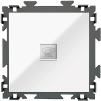 Розетка телефон CGSS цв. белый PL-W201T-WCG