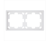 Рамка серия FD 2-постовая, цвет Белый матовый (soft touch) Jasmart FD1002PWM