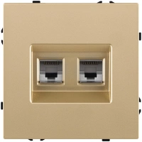 Розетка двойная Ethernet RJ45 Cat.6, золотой Kollinger Eclipse EC-018GD