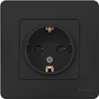 Розетка скрытой установки с заземляющим контактом и шторками 16A 250В Systeme Electric Blanca BLNRS001116, Антрацит