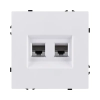 Розетка двойная Ethernet RJ45 Cat.6, белый глянцевый Brionilux серия Z (ZG018WG)