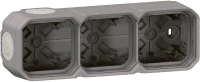 Коробка для накладного монтажа Legrand Plexo 3 поста горизонтальная (серая) 069680L