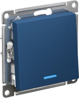 Выключатель 1-клавишный Systeme Electric AtlasDesign с подсветкой, сх.6а, 10АХ, мех., быстрозажим. клем., АКВАМАРИН ATN001163S