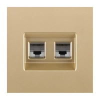 Накладка двойной розетки Ethernet RJ45 Cat.6, Золотой бархат Brionilux серия Z (ZGN018GD)