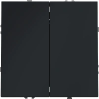 Перекрестный переключатель двухклавишный 10А Voltum S70 графит Soft touch пластик (VLS020507)