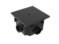 Напольный люк IP55 с резьбой на 1 мех., в комп. с розеткой 2к+з, 95x95x55 мм., черный Wedder FD-90A-B