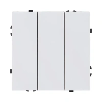 Трехклавишный выключатель 10А/250В Белый бархат Brionilux серия Z (ZG710WG)