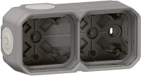 Коробка для накладного монтажа Legrand Plexo 2 поста горизонтальная (серая) 069672L