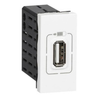 Зарядка USB type-A, 0,75A Legrand Mosaic, DLP, DLP floor, DLP IP 44, DLP IP 40, USB type-A 5V, одинарная, цвет - белый