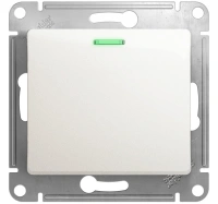 Выключатель 1-клавишный с подсветкой схема 1а 10АХ Systeme Electric Glossa, перламутр GSL000613