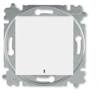 Выключатель 1-клав. + подс. ABB Levit белый 2CHH590146A6003