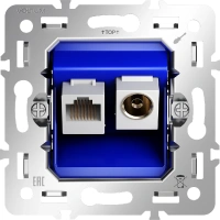 Механизм розетки TV+RJ45 кат. 6 Voltum (VLS0607M)