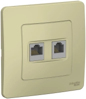Розетка компьютерная RJ45 скрытой установки двойная Systeme Electric Blanca BLNIS045117, Бежевый
