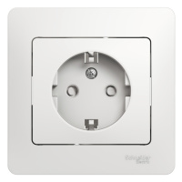 Розетка Systeme Electric Glossa с заземлением со шторками, 16А, в сборе, БЕЛЫЙ GSL000144