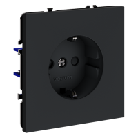 Розетка с заземлением с защитными шторками Voltum S70 пластик графит Soft touch 16А (VLS040207)