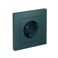 Розетка Systeme Electric AtlasDesign с заземлением со шторками, 16А, в сборе, быстрозажим. клем., ИЗУМРУД ATN000844S